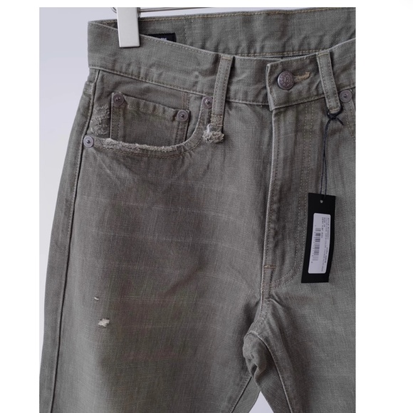 NWT R13 Distressed X-Boyfriend Ankle Jeans - Vintage Olive Drab Military - Picture 9 of 14